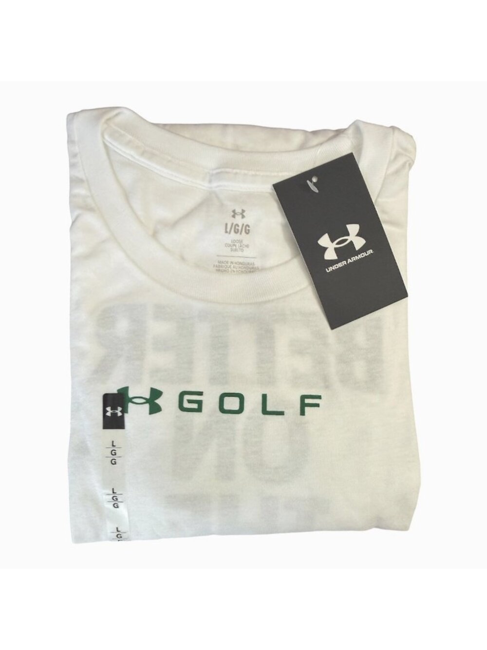 Under Armour Mens White Golf Better On The Range Short Sleeve Tee Shirt Sz L NEW - Picture 3 of 8